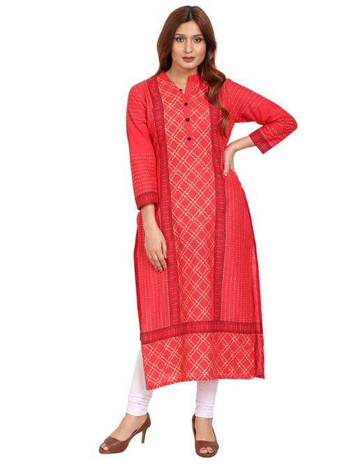 gold print straight kurta - 17269592 - Very Small Image - 1