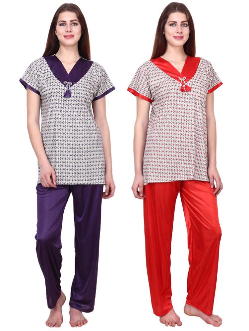 set of 2 printed nightwear pyjama set - 17269692 - Very Small Image - 1