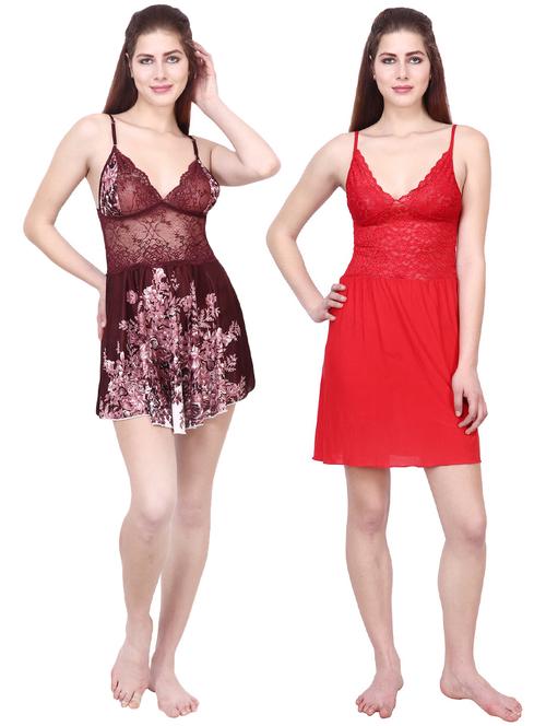set of 2 lace detail babydoll - 17269723 - Very Small Image - 1