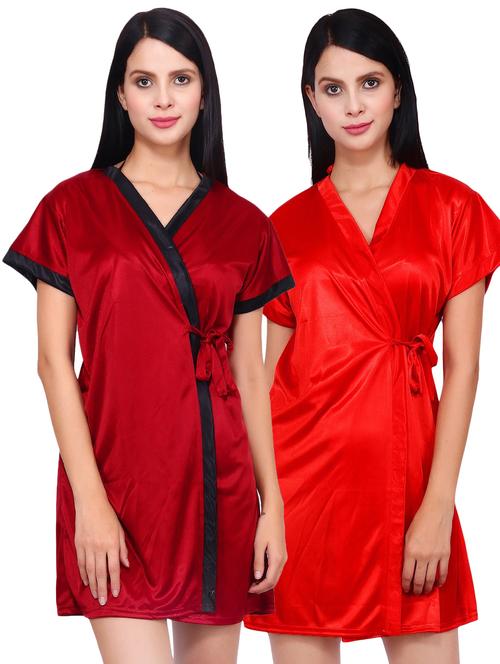 set of 2 solid sleepwear robe - 17269779 - Very Small Image - 1