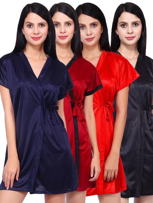 set of 4 solid sleepwear robe - 17269793 - Very Small Image - 1