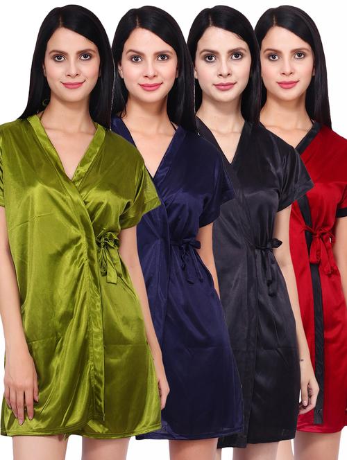 set of 4 solid sleepwear robe - 17269794 - Very Small Image - 1