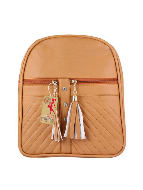 tan leatherette fashion backpack - 17270185 - Very Small Image - 1