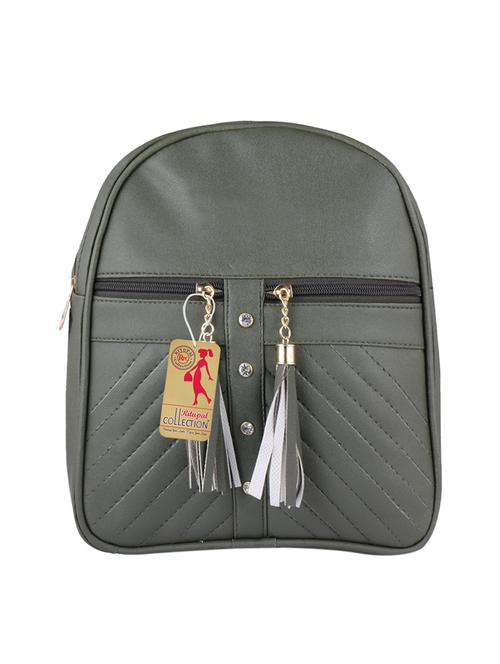 green leatherette fashion backpack - 17270187 - Very Small Image - 1