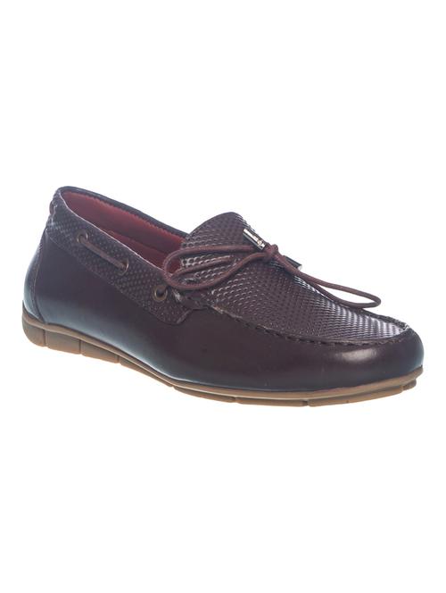 maroon leather slip on loafers - 17270431 - Very Small Image - 1