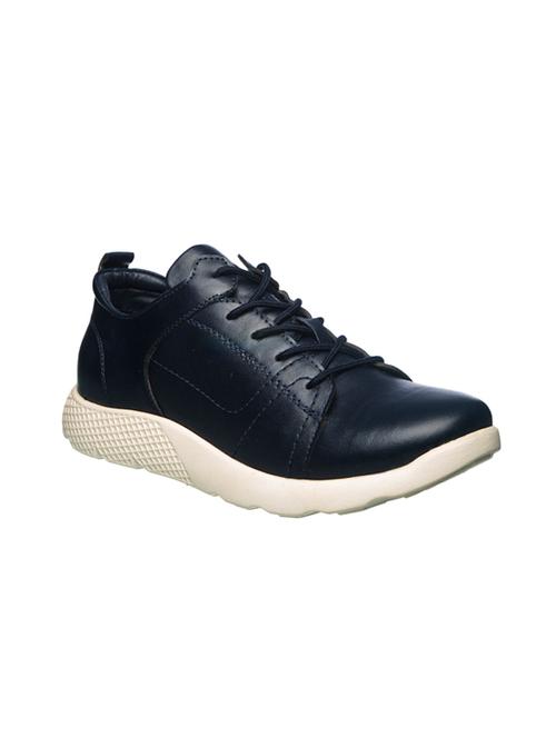 navy synthetic lace up boots - 17270468 - Very Small Image - 1