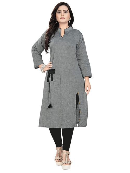 patchwork solid straight kurta - 17271197 - Very Small Image - 1