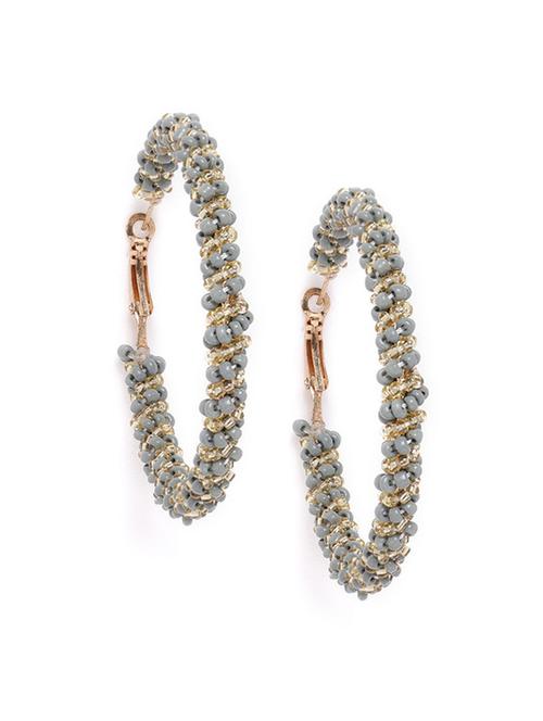 grey metal hoop earring - 17271367 - Very Small Image - 1