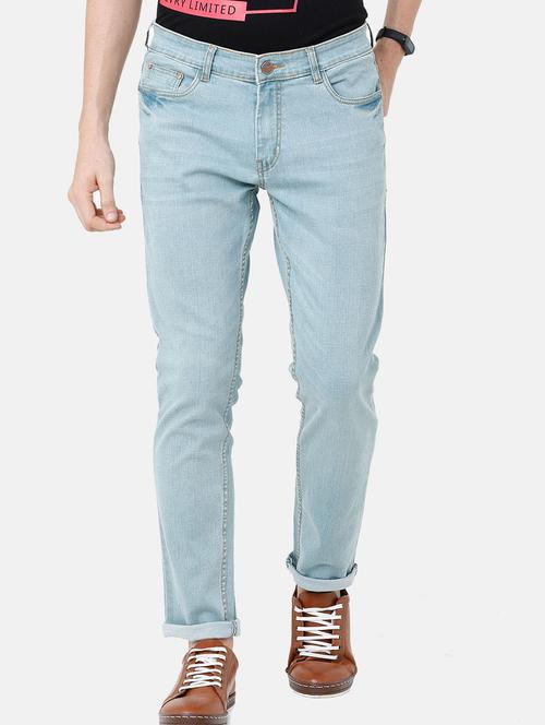 light blue plain denim jeans - 17271647 - Very Small Image - 1