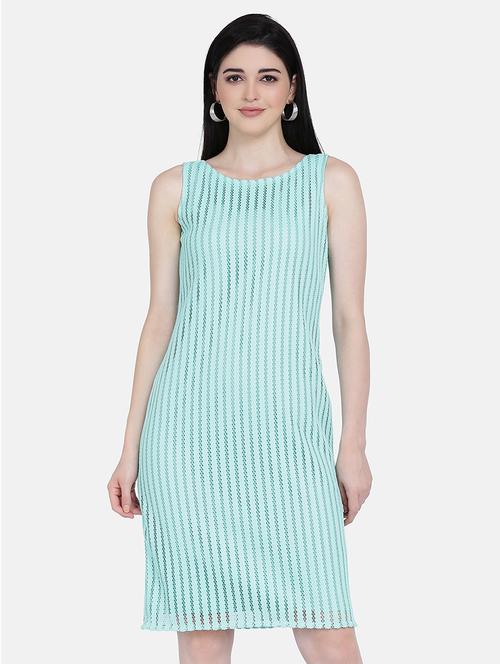 round neck lace sheath dress - 17272435 - Very Small Image - 1