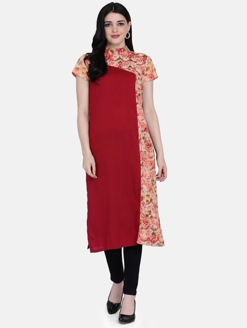 lace detailed straight kurta - 17272493 - Very Small Image - 1