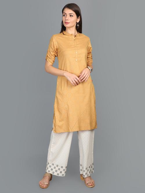 foil print straight kurta - 17273450 - Very Small Image - 1