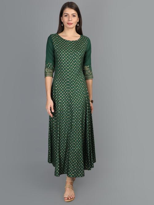 foil print anarkali kurta - 17273453 - Very Small Image - 1