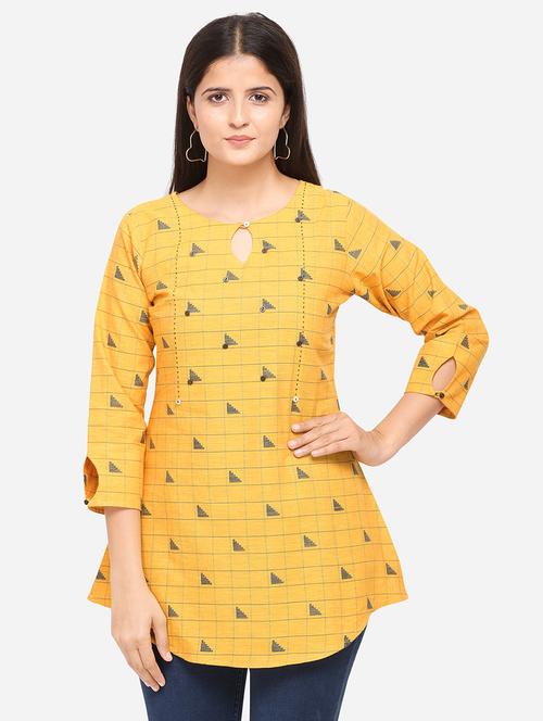 checkered a-line kurti - 17273783 - Very Small Image - 1