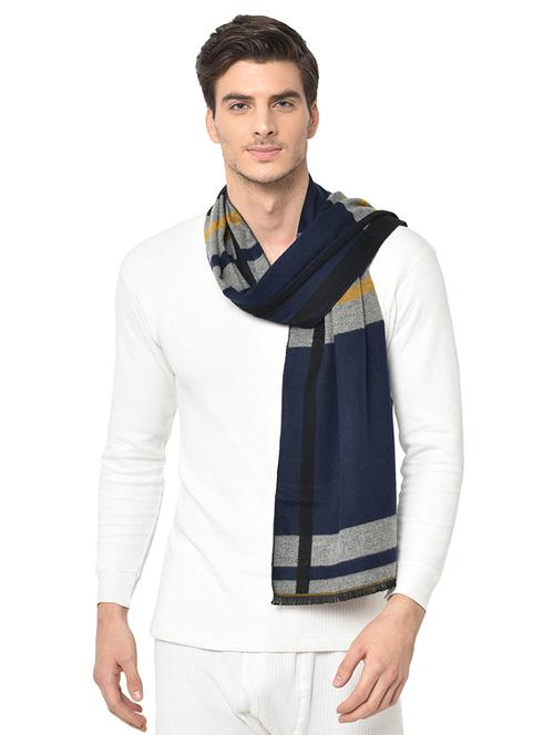 navy blue striped muffler - 17273920 - Very Small Image - 1