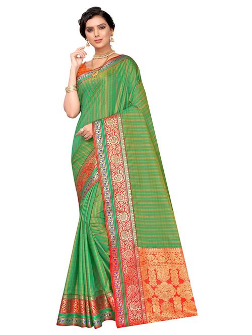 checkered jacquard work woven saree - 17274037 - Very Small Image - 1