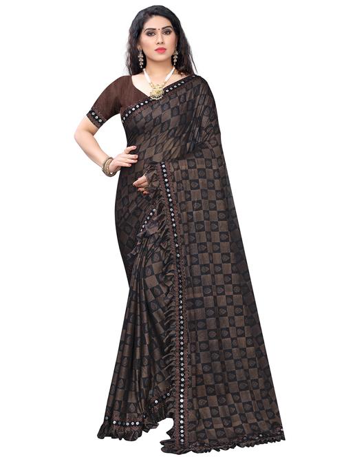 foil printed saree with blouse - 17274093 - Very Small Image - 1