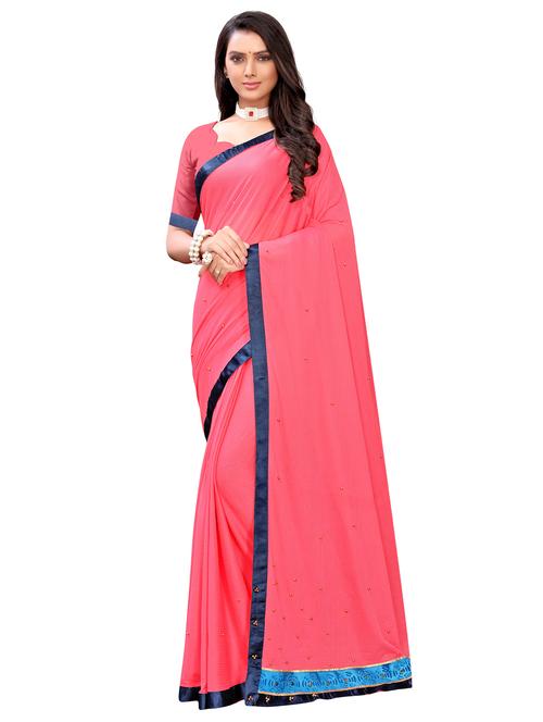 solid embellished bordered saree - 17274132 - Very Small Image - 1