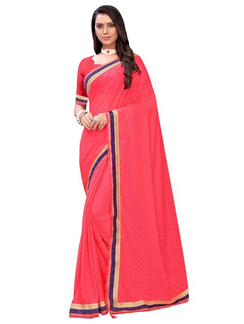 tassel detailed self design bordered saree with blouse - 17274139 - Very Small Image - 1