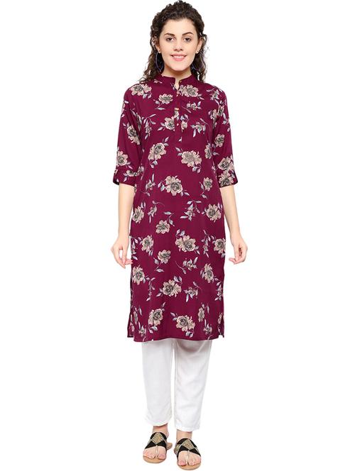 floral straight kurta - 17274290 - Very Small Image - 1