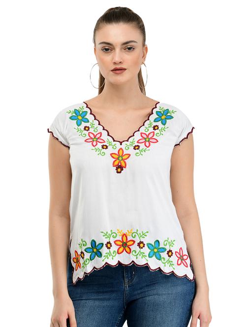 embroidered regular top - 17274776 - Very Small Image - 1