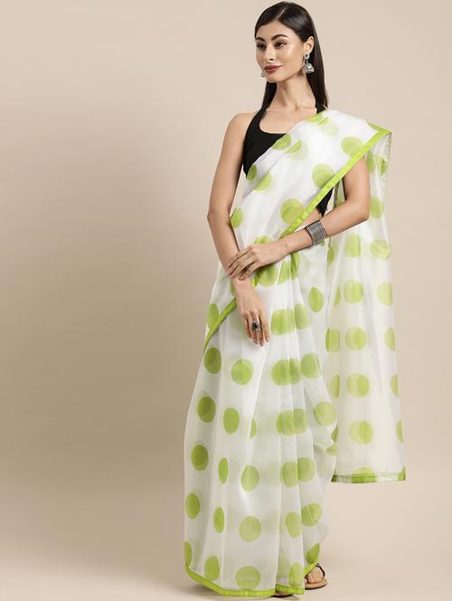 polka dot printed saree - 17275344 - Very Small Image - 1