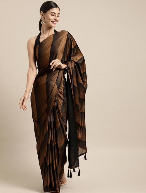 striped woven saree - 17275358 - Very Small Image - 1