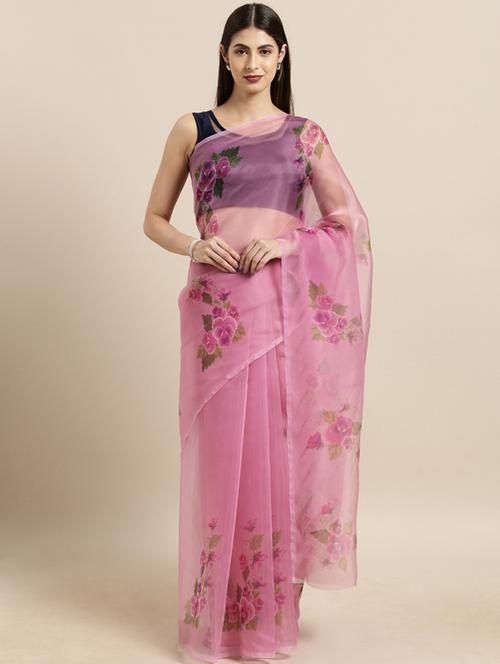 floral printed saree - 17275369 - Very Small Image - 1