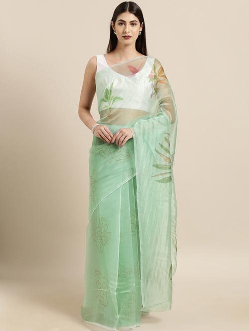 floral printed saree - 17275370 - Very Small Image - 1