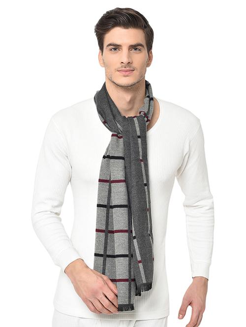 grey checkered muffler - 17276230 - Very Small Image - 1