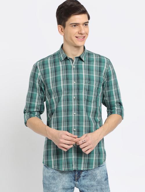green checkered casual shirt - 17277971 - Very Small Image - 1