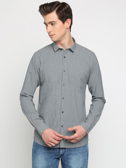 grey printed casual shirt - 17277999 - Very Small Image - 1