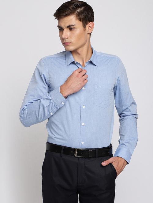 light blue solid formal shirt - 17278046 - Very Small Image - 1
