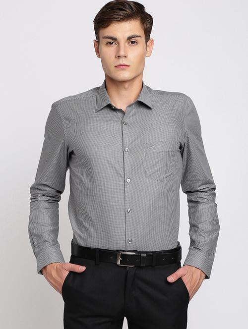 grey checkered formal shirt - 17278067 - Very Small Image - 1