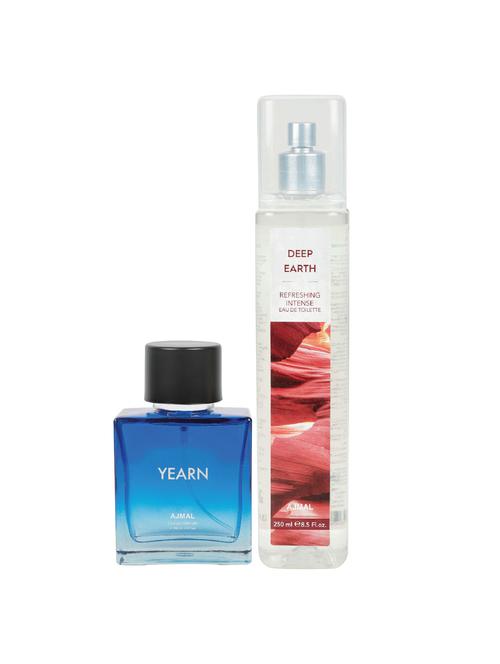 ajmal yearn edp for men 100ml & deep earth edt forunisex 250ml pack of 2 (total 350ml) + 4 parfum testers - 17278273 - Very Small Image - 1