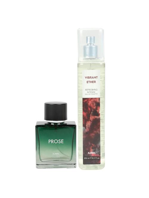 ajmal prose edp for men 100ml & vibrant ether edt forunisex 250ml pack of 2 (total 350ml) + 4 parfum testers - 17278276 - Very Small Image - 1