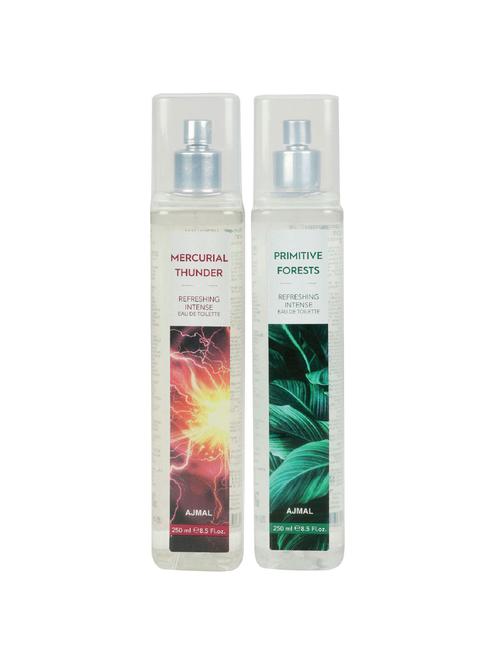 ajmal mercurial thunder & primitive forests edt pack of 2 each 250ml (total 500ml) forunisex + 4 parfum testers - 17278286 - Very Small Image - 1