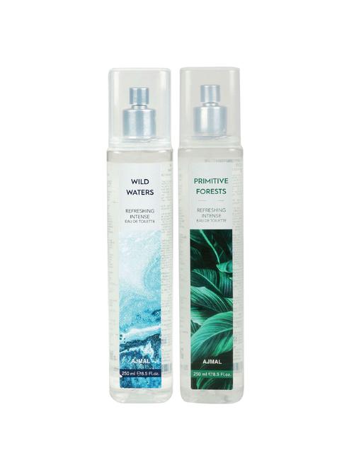 ajmal wild waters & primitive forests edt pack of 2 each 250ml (total 500ml) forunisex + 4 parfum testers - 17278289 - Very Small Image - 1