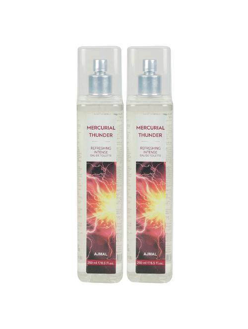 ajmal mercurial thunder edt pack of 2 each 250ml (total 500ml) forunisex + 4 parfum testers - 17278290 - Very Small Image - 1
