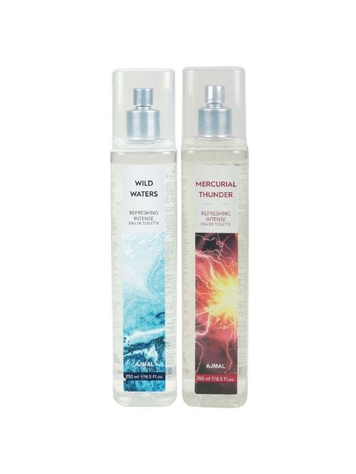 ajmal wild waters edt & mercurial thunder edt pack of 2 each 250ml (total 500ml) forunisex + 4 parfum testers - 17278293 - Very Small Image - 1
