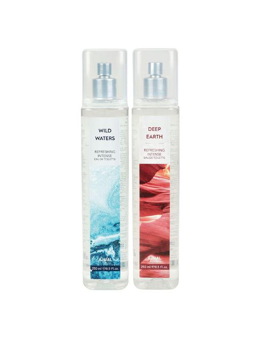 ajmal wild waters & deep earth edt pack of 2 each 250ml (total 500ml) forunisex + 4 parfum testers - 17278296 - Very Small Image - 1