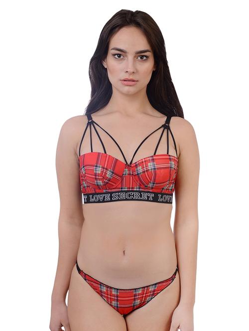 checkered bra & panty set - 17278574 - Very Small Image - 1