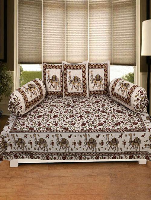 cotton jaipuri print traditional diwan set - 17279696 - Very Small Image - 1