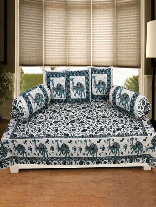 cotton jaipuri print traditional diwan set - 17279699 - Very Small Image - 1