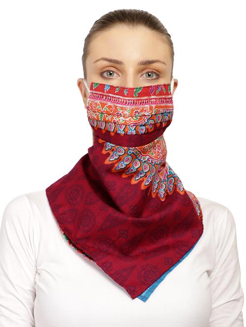 pink cotton anti-pollution scarf women mask - 17279829 - Very Small Image - 1