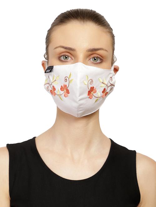 white cotton decorative women mask - 17279858 - Very Small Image - 1