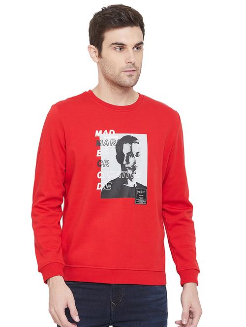 red chest print sweatshirt - 17279997 - Very Small Image - 1