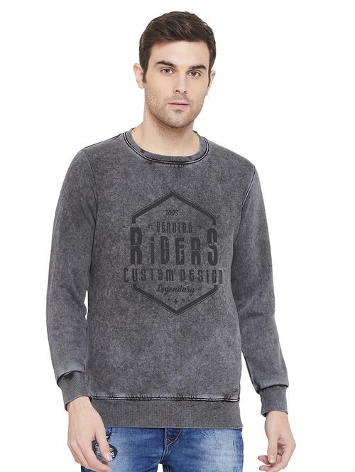 grey chest print sweatshirt - 17280008 - Very Small Image - 1
