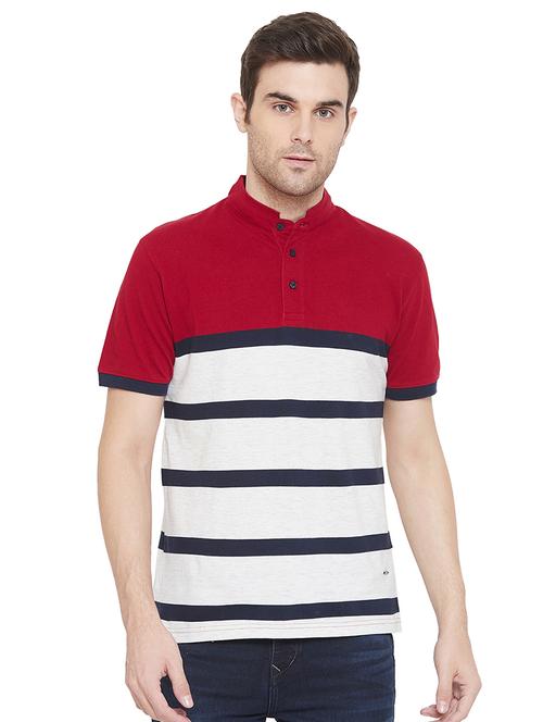 red striped collared t-shirt - 17280050 - Very Small Image - 1
