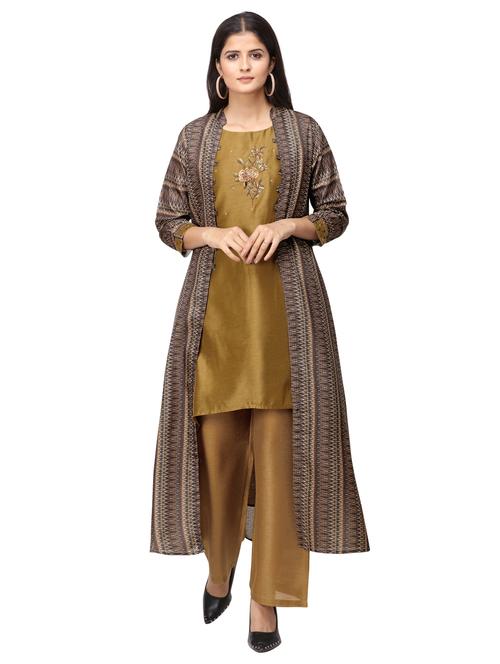 embroidered kurta palazzo set - 17280547 - Very Small Image - 1